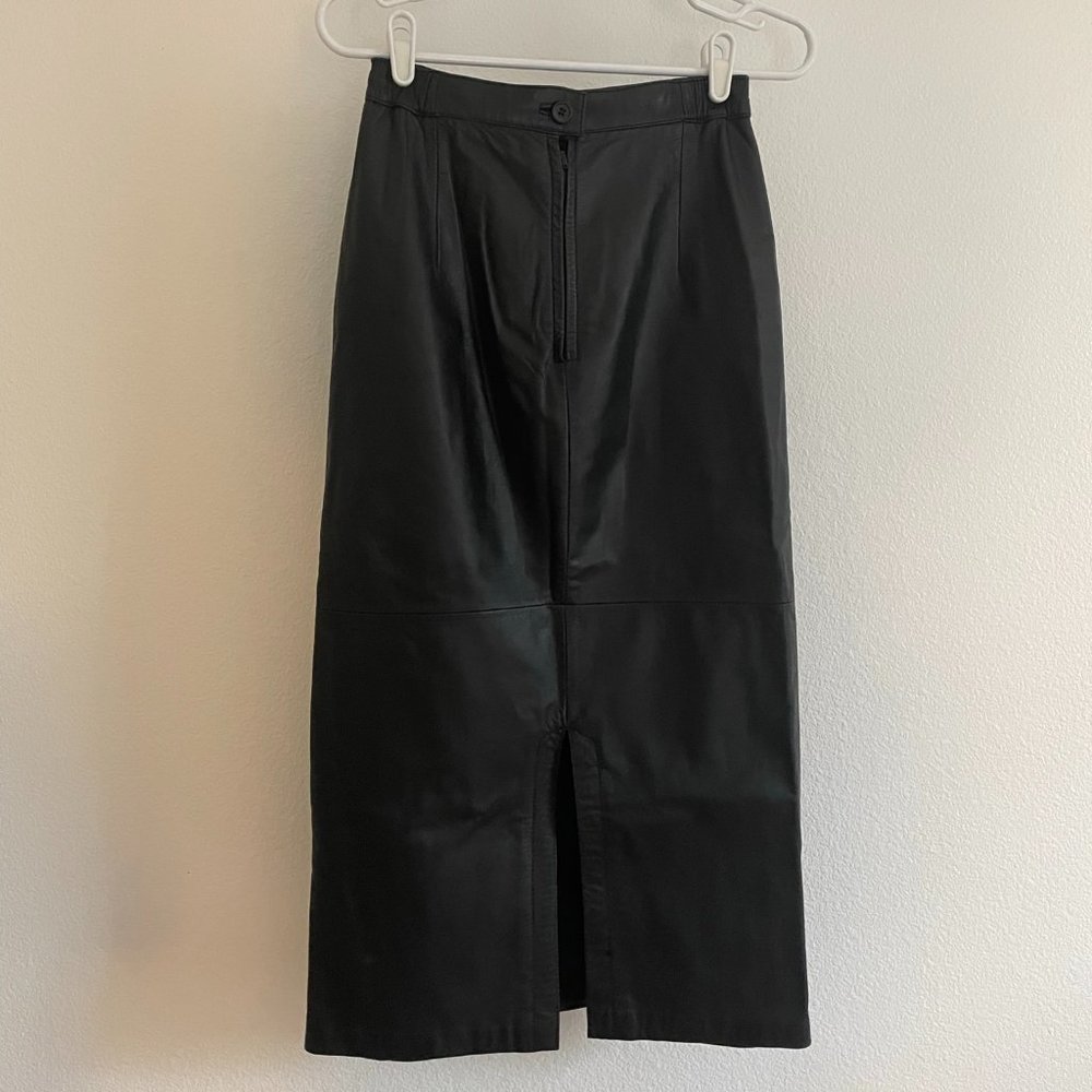 Vintage Leather Pencil Skirt
